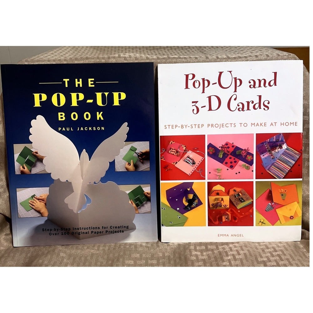 Lot Of 2 NOS Pop-Up Paper Craft Books Paul Jackson Emma Angel 3-D Cards 2005